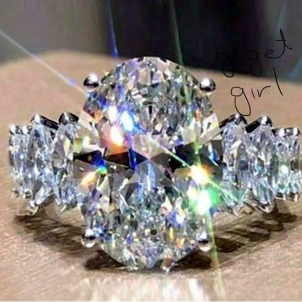925 BRIDAL ENGAGEMENT RING WEDDING RING GG7 - Picture 2 of 6